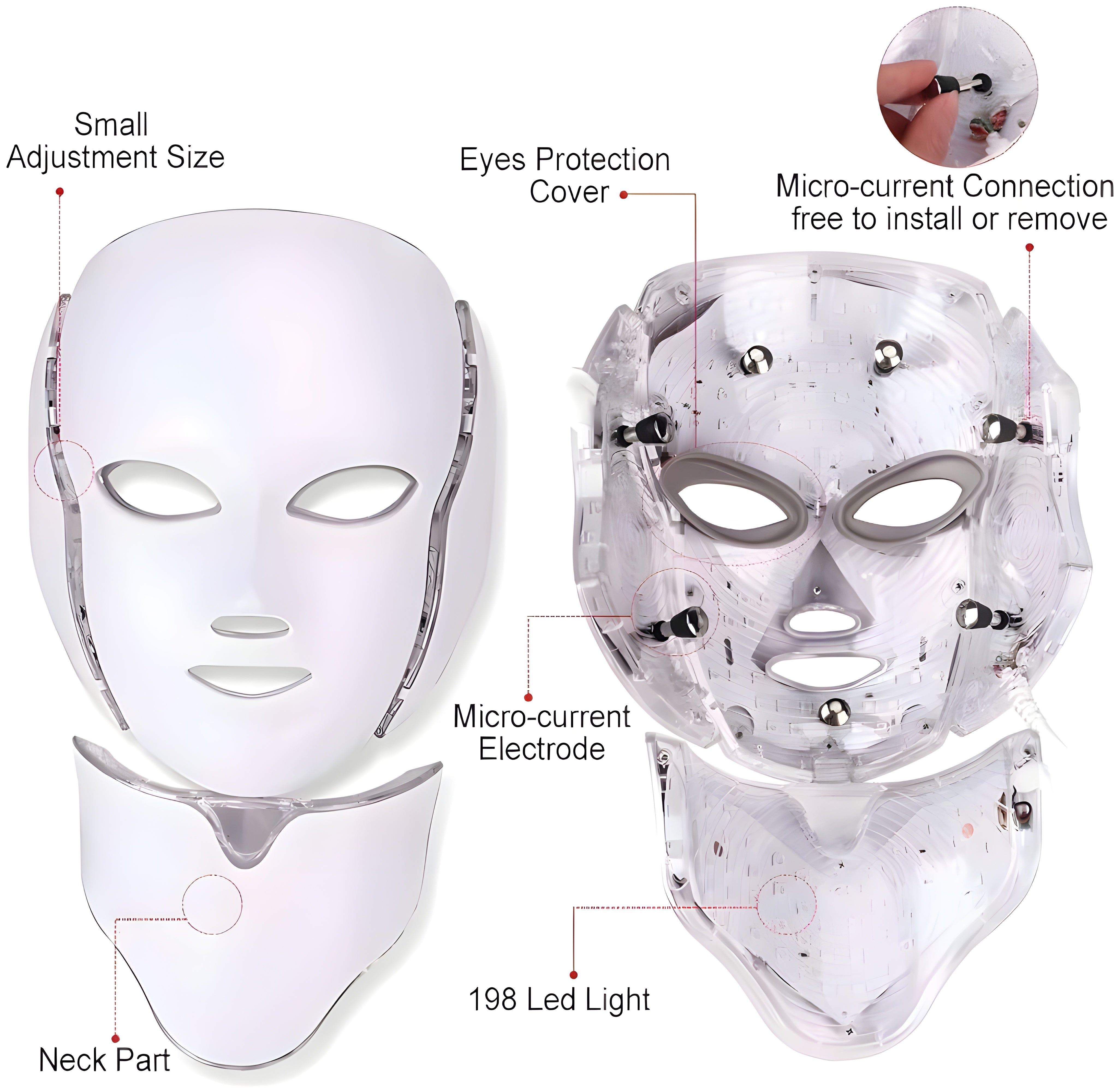 Anti-acne LED mask spectrometer